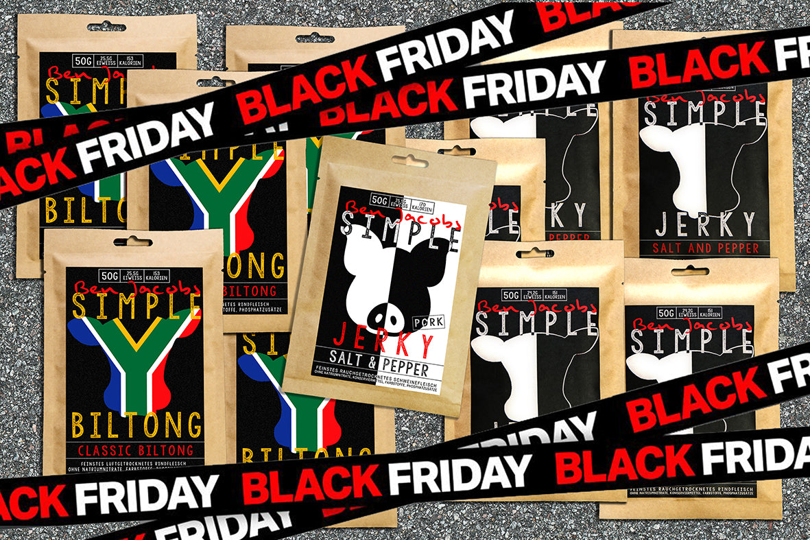 5 x 50g Wołowina Jerky + 5 x 50g Biltong + 1 darmowa torba Wieprzowina Jerky